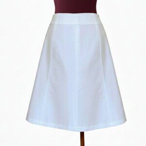 BEECHERS BROOK - Classic Vintage-Inspired White A-Line Midi Skirt - Size 12